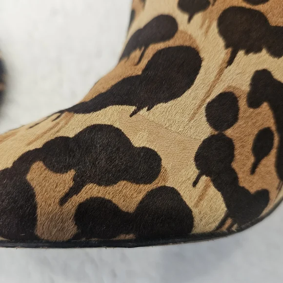 Coach Felicia Leopard Print Calf Hair Wild Beast Bootie Ankle Boots Size 8 B - Picture 3 of 9